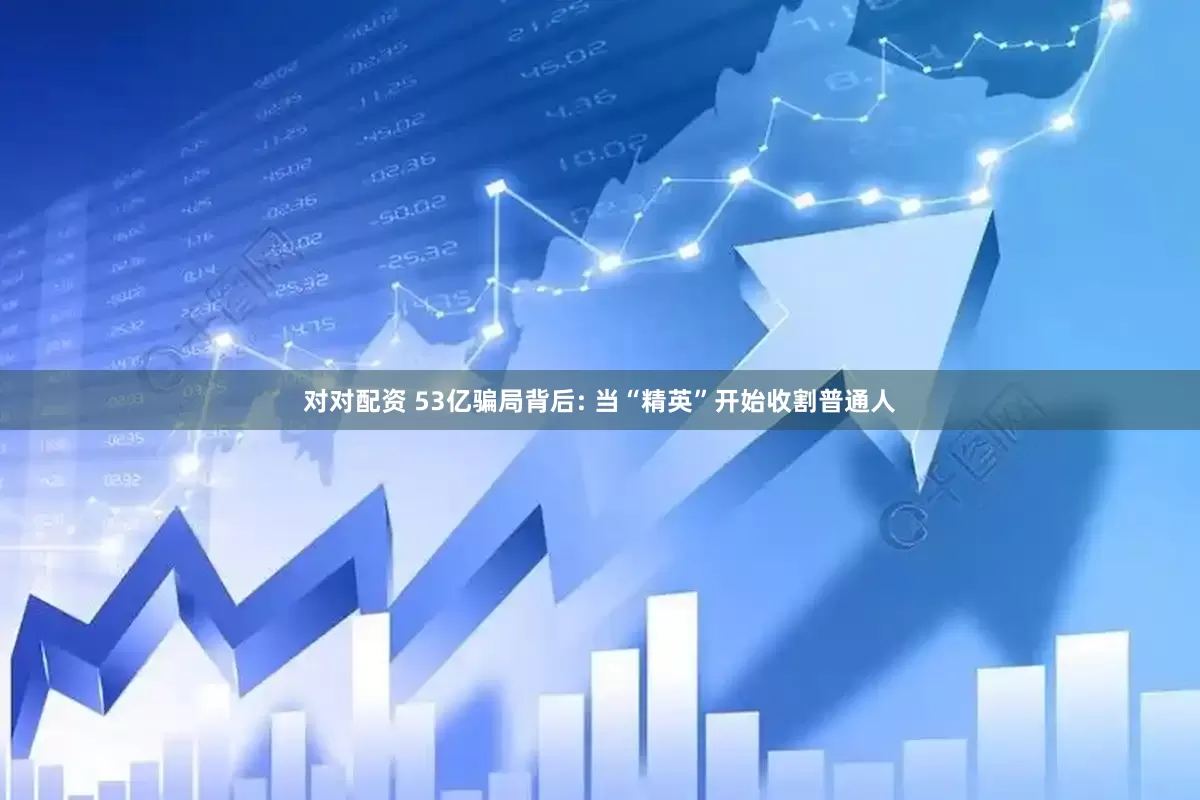 对对配资 53亿骗局背后: 当“精英”开始收割普通人